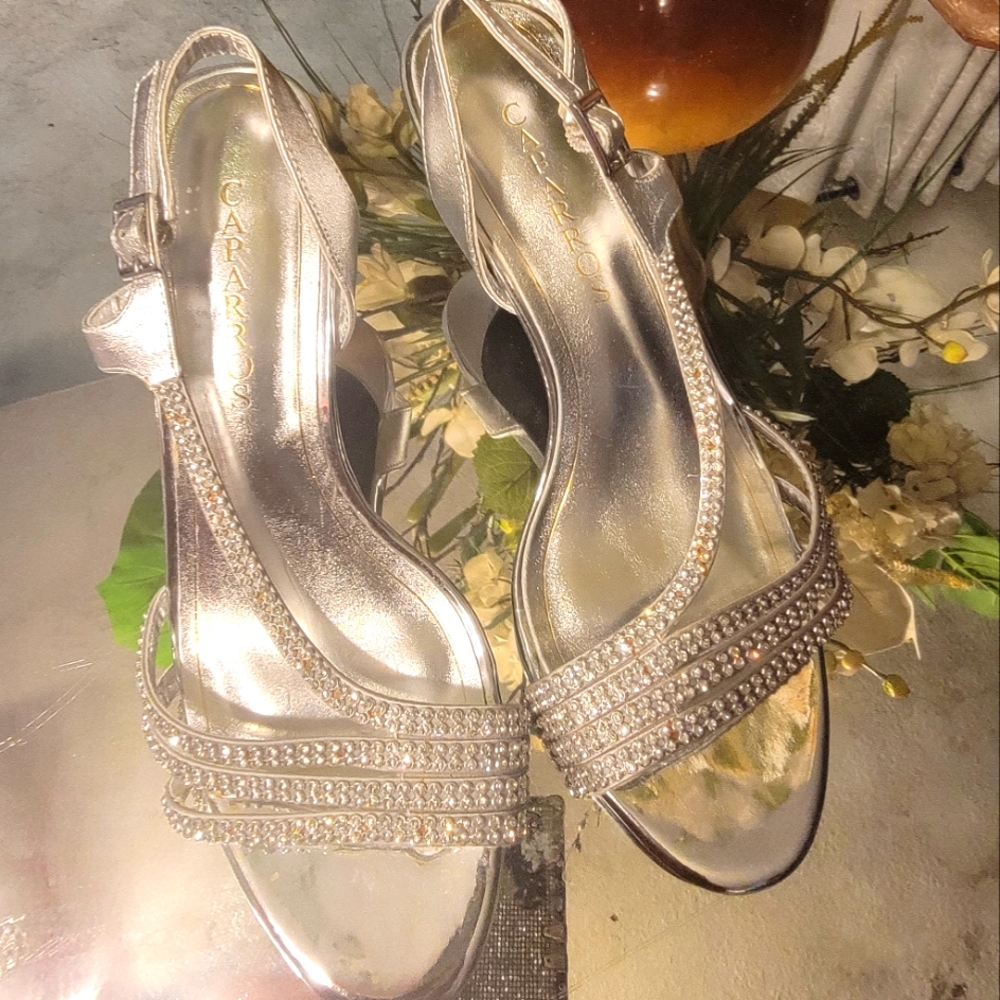 Caparros Women's Jeweled Open Toe Heels